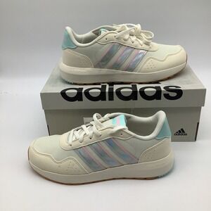 Adidas Run 60s J Youth Sneakers‎ Iridescent Stripes Cream Lace Up Shoes IE6119